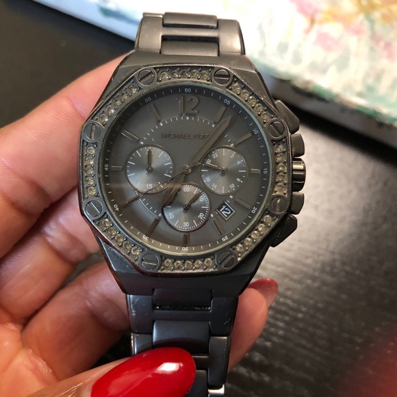 Michael Kors Crystal Studded Watch / 8” - Picture 3 of 7